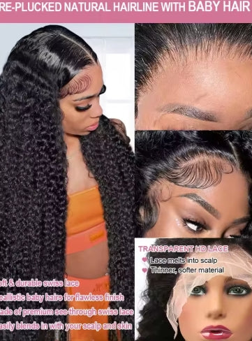 40 50 Inch Water Wave Curly Lace Front Wigs 13x4 13x6 HD Deep Wave Lace Frontal Wig 7x5 Glueless Human Hair Wigs For Women 300%