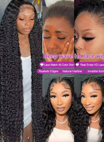 40 50 Inch Water Wave Curly Lace Front Wigs 13x4 13x6 HD Deep Wave Lace Frontal Wig 7x5 Glueless Human Hair Wigs For Women 300%