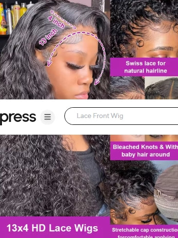 40 50 Inch Water Wave Curly Lace Front Wigs 13x4 13x6 HD Deep Wave Lace Frontal Wig 7x5 Glueless Human Hair Wigs For Women 300%