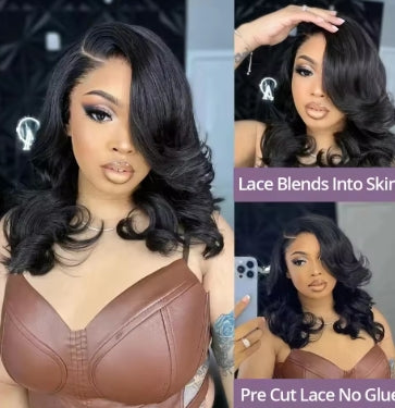Bob Wig 13x4 Body Wave Glueless Wig Human Hair Brazilian Ready To Wear 7x5 Lace Frontal Wig Pre Cut No Glue For Women Preplucked
