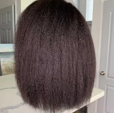 250 Density Kinky Straight 13x4 HD Transparent Full Lace Frontal Bob Human Hair Wig Lace Front Wig Pre Plucked For Black Women