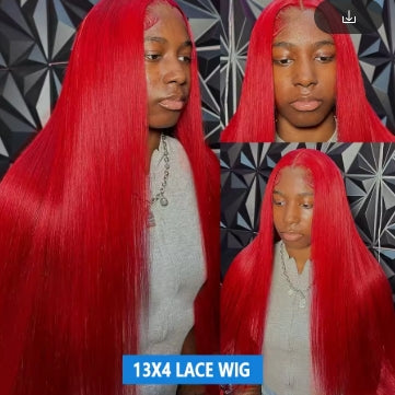 30 36 40 Inch 13x4 13x6 Straight Lace Frontal Wigs Hot Red Front Human Hair Wig 4x4 5X5 Closure Wig Pre Plucked For Women