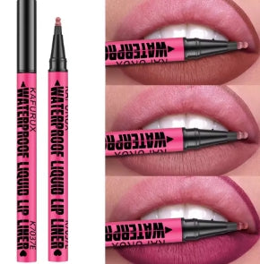 12-color matte liquid lip liner pencil, waterproof, natural lip tint, lip contour, contour makeup, 1 pc.