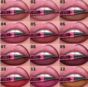 12-color matte liquid lip liner pencil, waterproof, natural lip tint, lip contour, contour makeup, 1 pc.