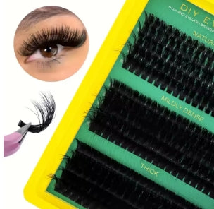 60D80D100D Thick False Eyelashes with Mixed Length, Cat Eye Style with D-Curl for a Fluffy and Dramatic Look, Suitable for Beginners