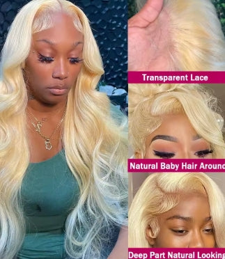 Wiggogo Body Wave 613 Hd Lace Frontal Wig 13X6 13X4 30 38 Inches Blonde Transparent Lace Front 100% Human Hair Wigs For Women