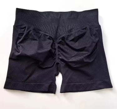 Solid Color High Waist Hip Yoga Shorts Women's Korean Version of Thin Elastic Tight Pilates Fitness Shorts Running Training Pant