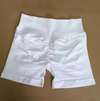 Solid Color High Waist Hip Yoga Shorts Women's Korean Version of Thin Elastic Tight Pilates Fitness Shorts Running Training Pant