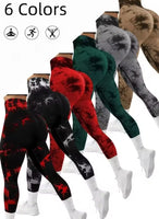 Women's Seamless Tie-dye Yoga Pants High Waist Soft Comfortable Gym Fitness Sportswear Workout Leggings Tights