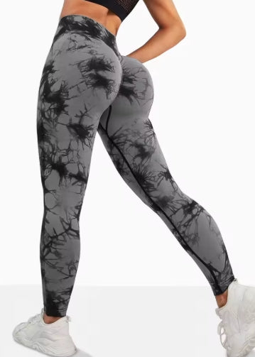 Women's Seamless Tie-dye Yoga Pants High Waist Soft Comfortable Gym Fitness Sportswear Workout Leggings Tights