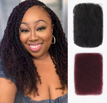 Best Quality QVR Afro Kinky Bulk Hair for Dreadlocks Affordable Sale Top Tight Kinkys for Loc Repair Twist Braiding 1 Pack 50g
