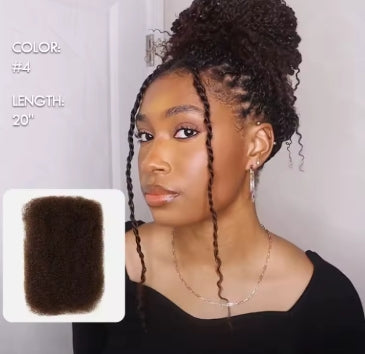 Best Quality QVR Afro Kinky Bulk Hair for Dreadlocks Affordable Sale Top Tight Kinkys for Loc Repair Twist Braiding 1 Pack 50g