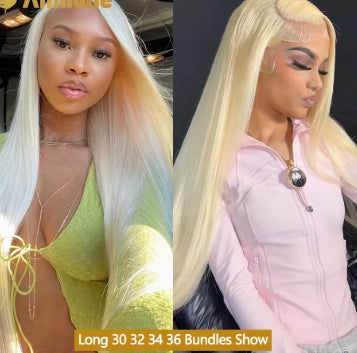 Annione 613 Human Hair Bundles 12A Straight Human Hair Bundles Raw Human Hair 100% Blonde 3/4 Bundles Hair Extensions For Women
