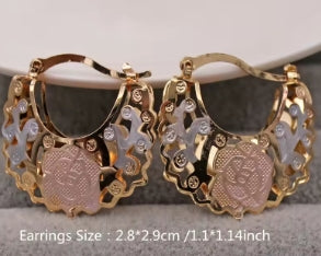 14K gold plated hoop earrings for women, elegant, perfect for weddings, parties and birthdays