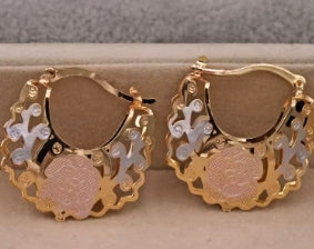 14K gold plated hoop earrings for women, elegant, perfect for weddings, parties and birthdays