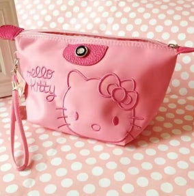 Hello Kitty travel makeup bag, pen storage bag, Anime cartoon, large capacity waterproof PU handbag, gift for girlfriend