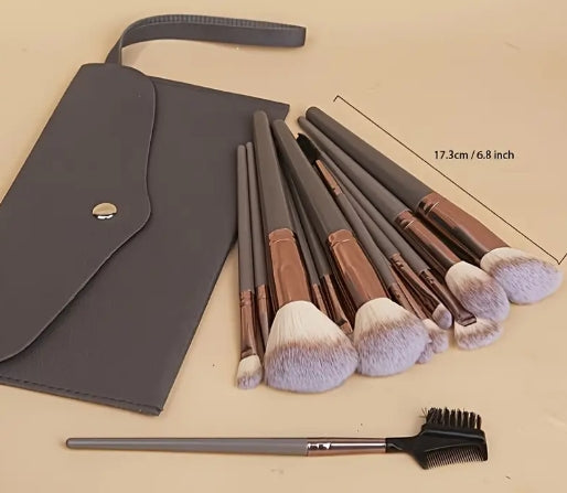15pcs Valentine's Day Gift Set - Complete Makeup Brush Set - High-quality Synthetic Eyeshadow Powder Foundation Face Blending Blush Brush