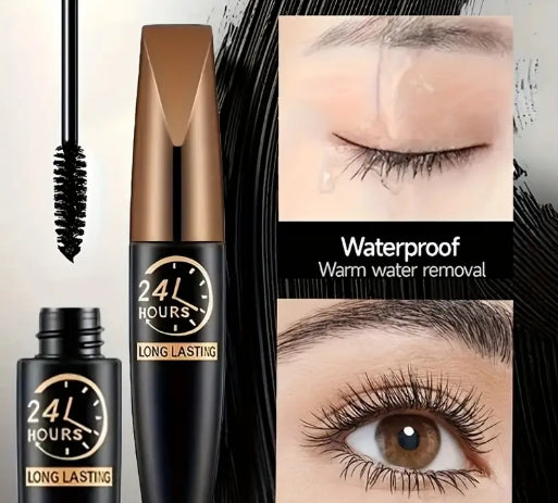 2pcs Waterproof Fiber Mascara, Curl Thickening Effect, Long-Lasting Black Formula | Waterproof, stain-resistant,