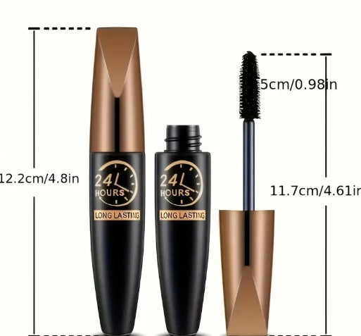 2pcs Waterproof Fiber Mascara, Curl Thickening Effect, Long-Lasting Black Formula | Waterproof, stain-resistant,