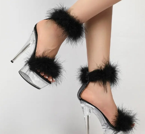Women'S Shoes Spring Clear Heels Sandals Slipper Shoes for Party Club 5.51inch Heel