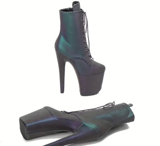 POXOHEELS Women'S 8 Inch Pole Dance Ankle Boots Shoes 20cm Platform Stiletto Exotic Heel