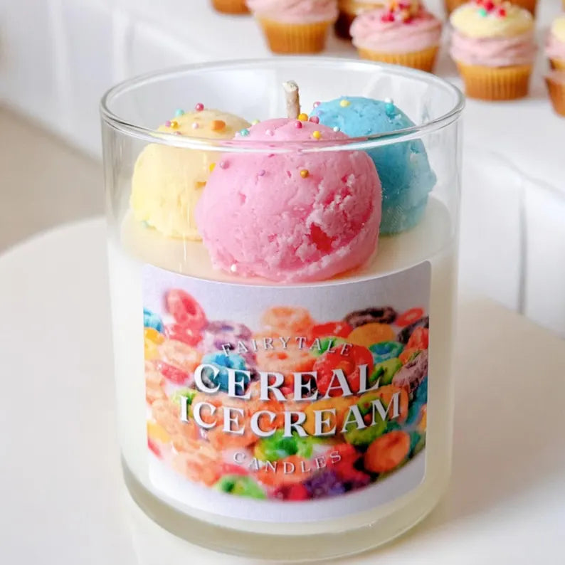 Ice Cream Candle Realistic Dessert Soy Wax Candle Collection