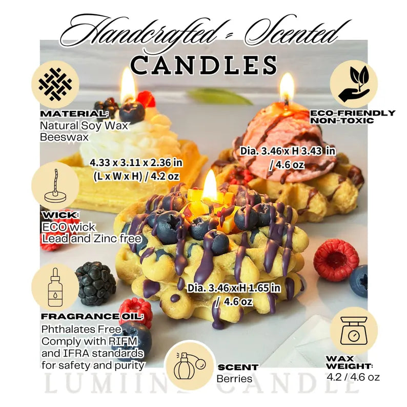 Soy Wax Candle Handmade Unique Gift Waffle Candle