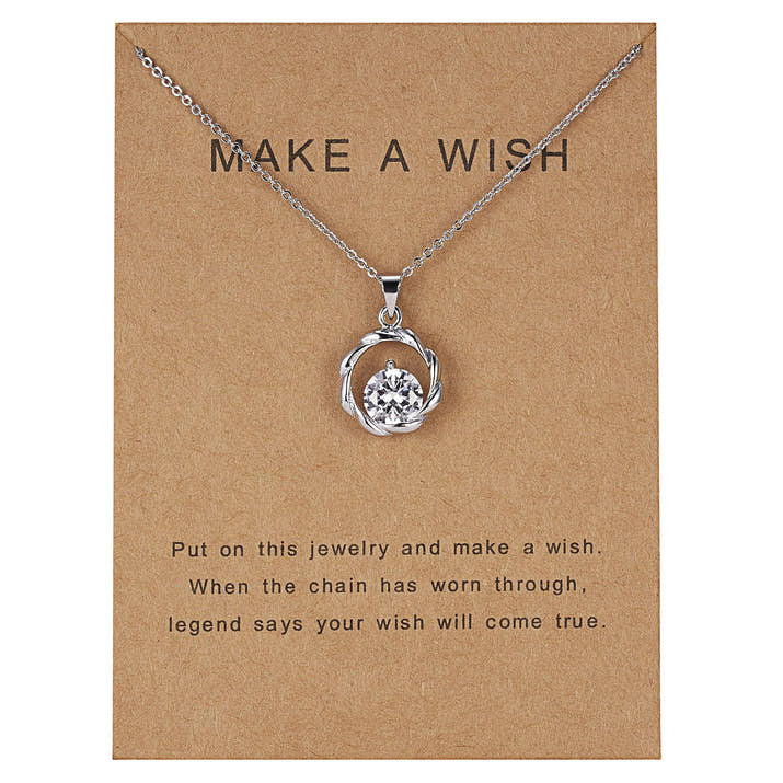 Dolphin Natural Stone Paper Card Necklace