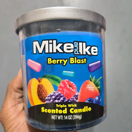 Mike & Ike Berry Blast 14 oz Scented Candle Triple Wick Aroma Jar Net Weight