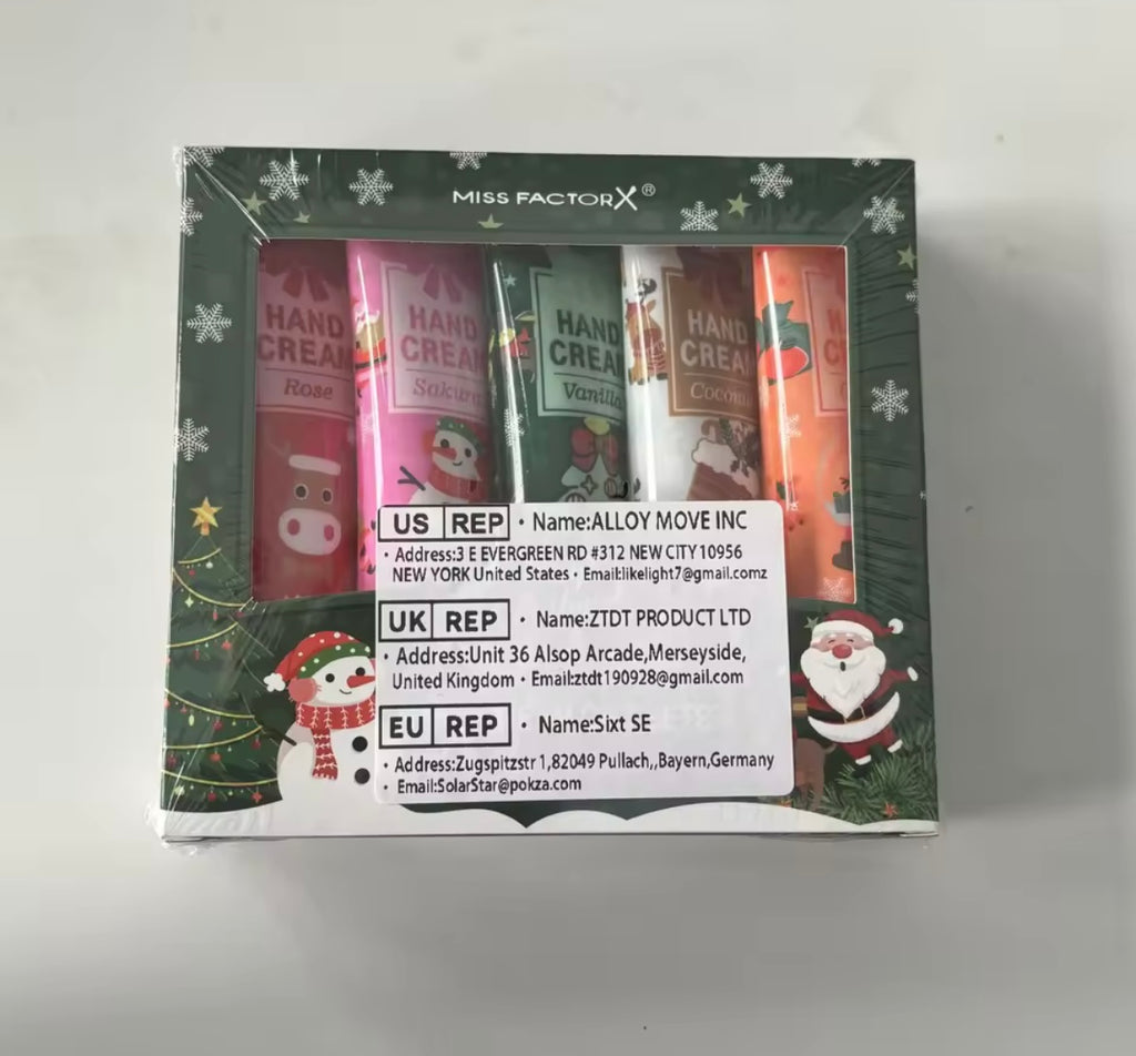 Christmas gift 5/box hand  Limited Edition cream set, cream texture, hand cream travel pack, durable moisturizer-30g/piece