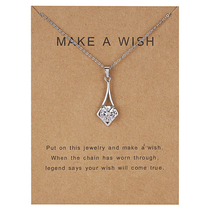 Dolphin Natural Stone Paper Card Necklace