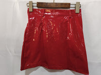 Bright PVC Patent Leather Hip Skirt