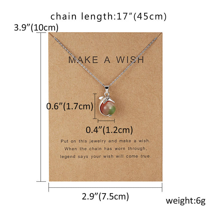 Dolphin Natural Stone Paper Card Necklace