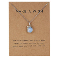 Dolphin Natural Stone Paper Card Necklace