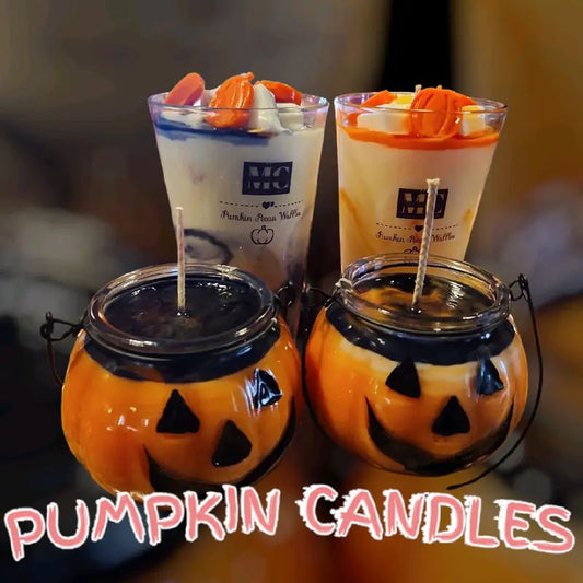 Time & Christmas Candles - Cutest Pumpkin Candle Jars with Cute decor