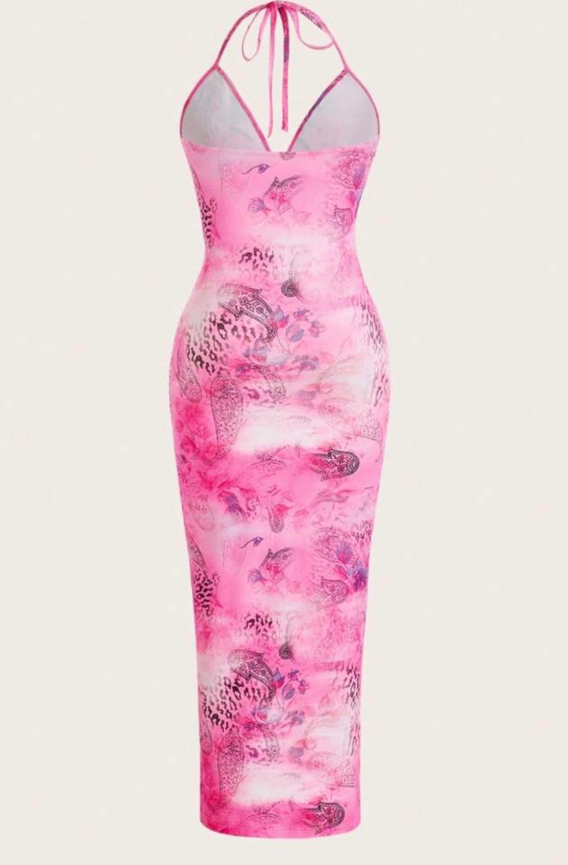 Pink Paisley Halter Midi