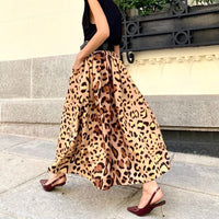 Women's All-match Leopard Print Elegant Big Hem Skirt