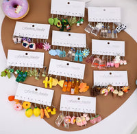 Fashion Sweet Fruit Drink Earrings Set for Women Cute Cartoon Food Ice Cream Donut Funny Resin Earring
