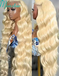 13x4 13x6 360 HD Transparent 613 Lace Frontal Wig Honey Blonde Color Brazilian Raw Body Wave Lace Wig for Stylish Look