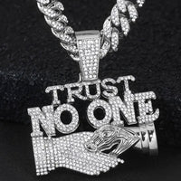 Shiny Character Pendant With Ice Cuban Chain Miami Necklace Men And Women Hip-hop Pendant Necklace Jewelry Gift