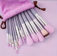 13 PCS Purple Makeup Brush Set with Blender Sponge & Powder Puff – Complete Cosmetic Brush