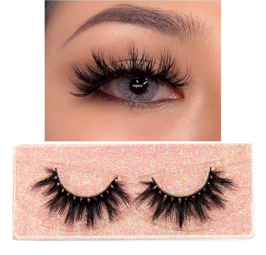 FOXESJI Makeup Eyelashes 3D Mink Eye Lashes Fluffy Soft Wispy Natural Lashes Extension