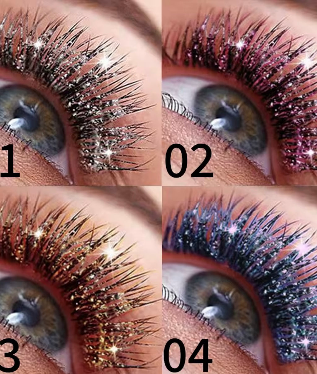 1pc Diamond Shine Waterproof Volume Curl Mascara Glitter Snow Effect,Smudge-proof  Eye Makeup for All Skin Types Women Cosmetic