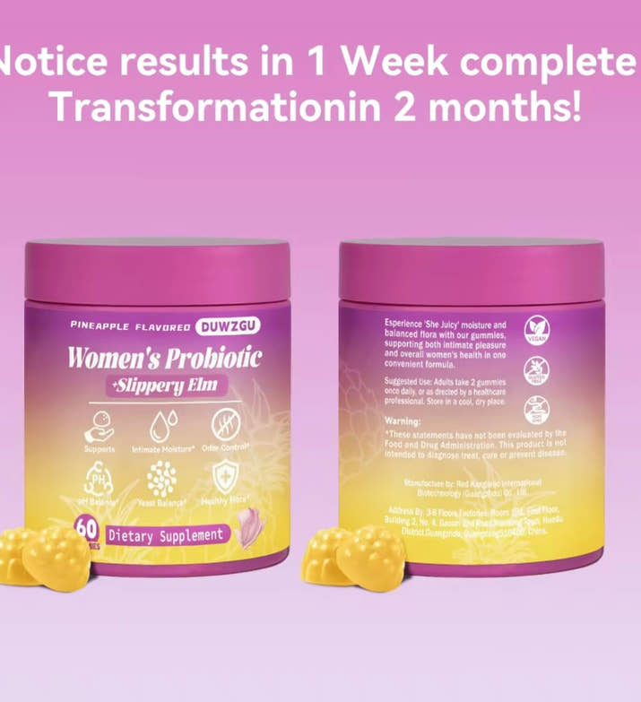 Women’s probiotics Gummies-pineapple flavored supports ph balance and dryness relief