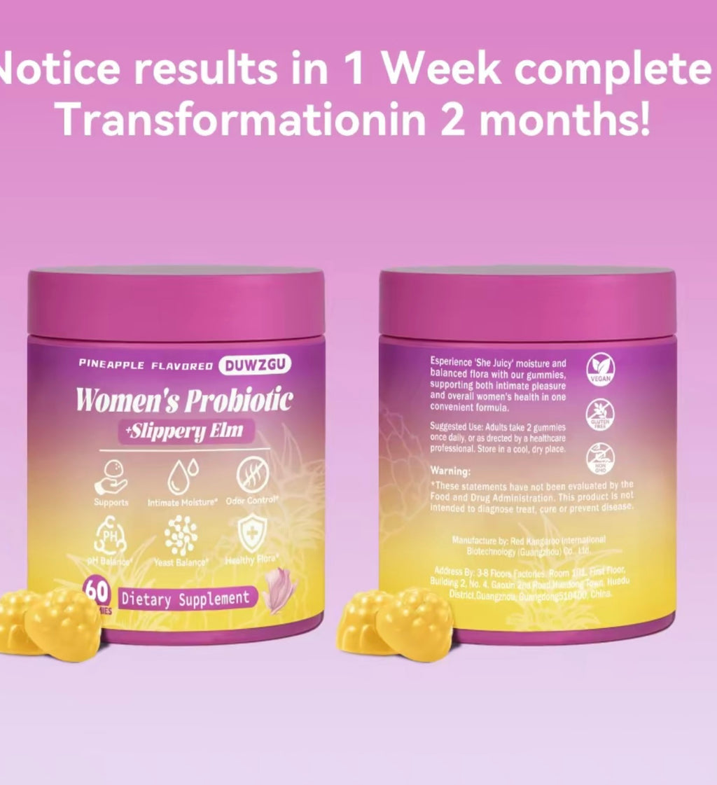 Women’s probiotics Gummies-pineapple flavored supports ph balance and dryness relief