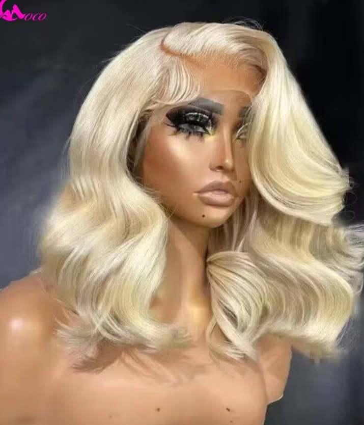 Ombre 613 Ginger Brown Colored Human Hair Wigs Short Bob Body Wave Wave 13x4 13x6 Full Frontal