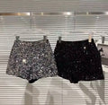 New Autumn Black Velvet Shorts Women Sequined Shiny Versatile Short Pants Clubwear Shorts