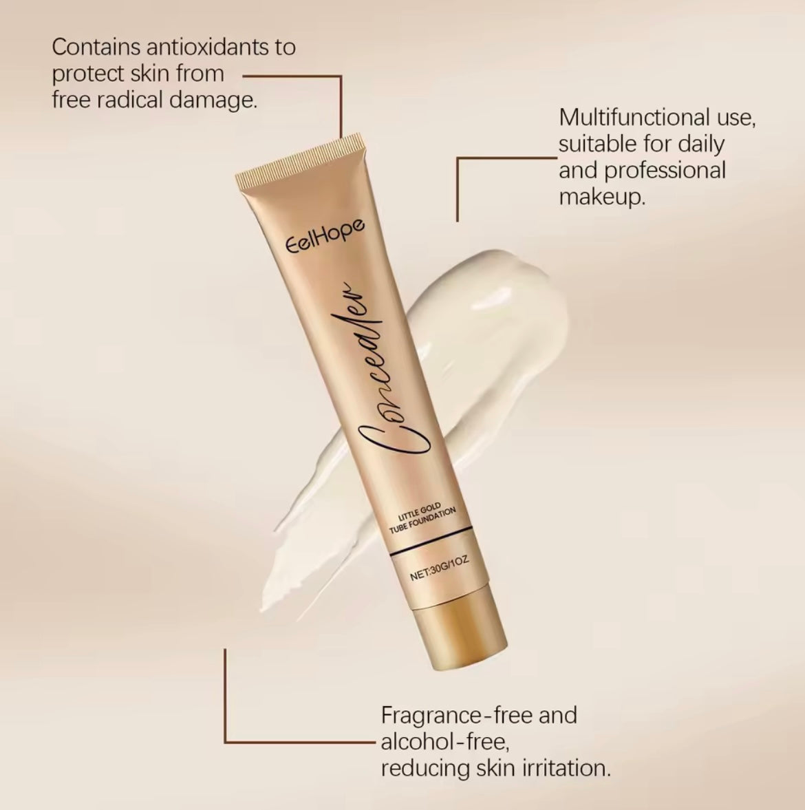 Foundation Concealer Improve Skin Elasticity Brighten Complexion Not Easy Remove