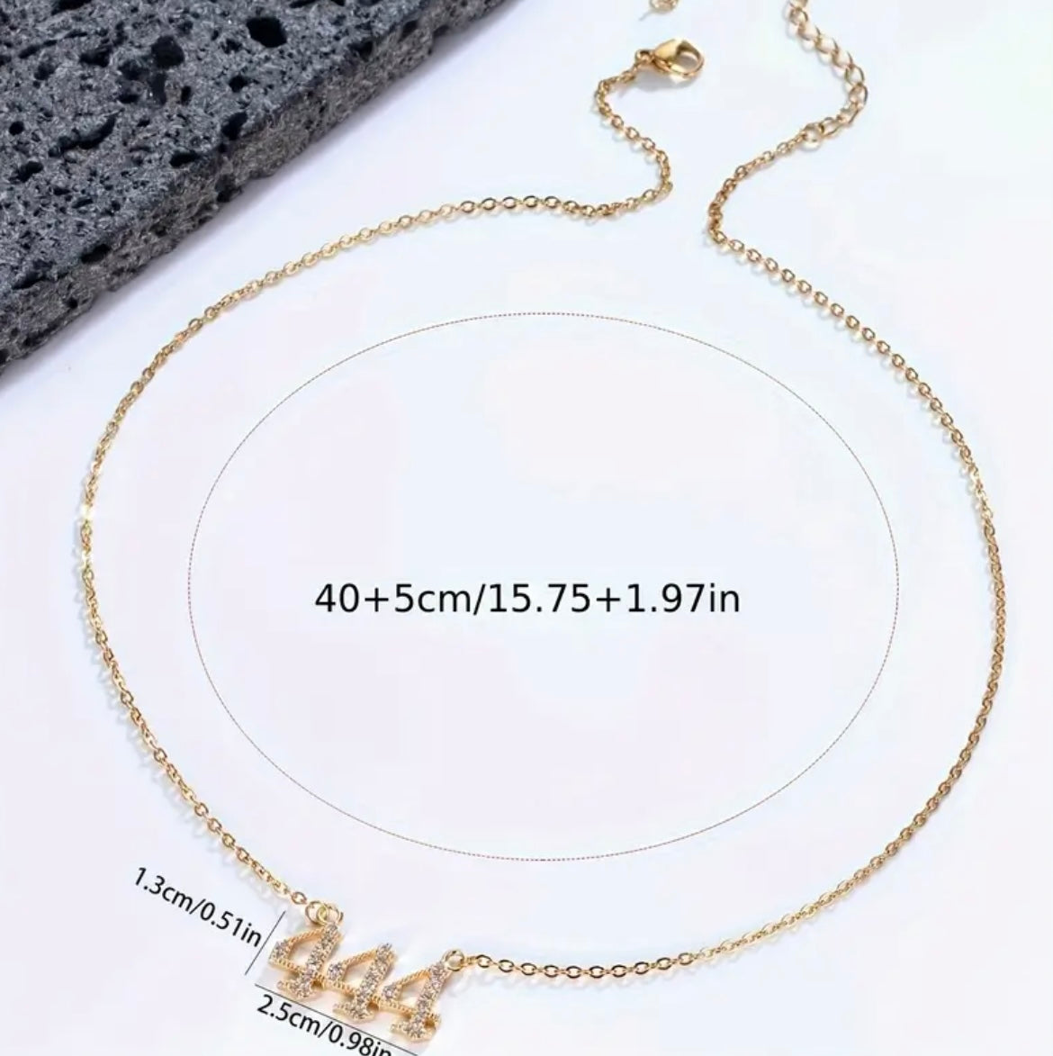 Angel Lucky Number 444 Necklace for - Golden-Tone Elegant Minimalist Pendant with Sparkling, Everyday & Party,, Mardi Gras, Minimalistic Design, Embellishments Necklace