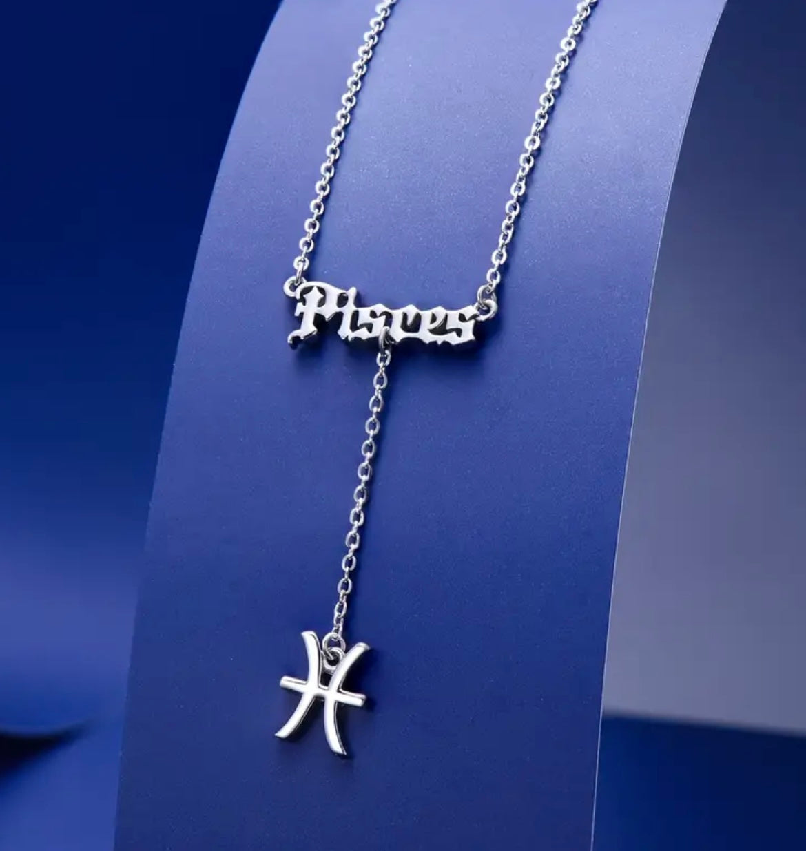 Zodiac Necklace 925 Sterling Silver 12 Constellation Lariat Necklace Old English Zodiac Sign Y-Shaped Pendant Necklace Horoscope Astrology Jewelry Gifts for Women